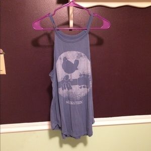 Sleeveless Woodstock logo top